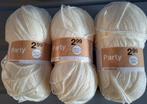 3 Bollen Zeeman Party Garen - Ivoor, Hobby en Vrije tijd, Breien en Haken, Ophalen of Verzenden, Nieuw, Breien of Haken, Wol of Garen