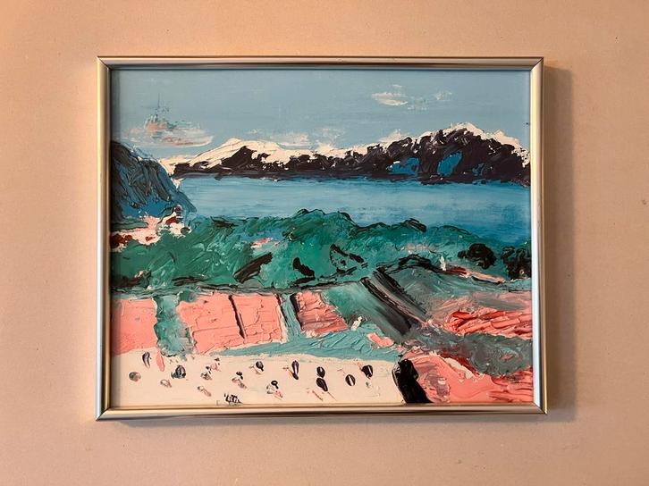 F. Zwanikken - Schilderij bergmeer in expressieve stijl, Antiek en Kunst, Kunst | Schilderijen | Klassiek, Ophalen of Verzenden