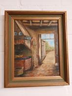 Schilderij grootmoeders keuken 37 x 31 cm., Antiek en Kunst, Ophalen of Verzenden