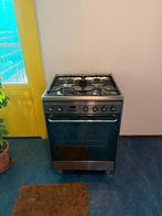 SMEG RVS 4-pits gasfornuis met elektrische oven, Gebruikt, 60 cm of meer, Gas, Vrijstaand