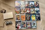 Playstation 2 slimline inclusief 18 games, Spelcomputers en Games, Ophalen of Verzenden, Met 1 controller, Zilver, Slim