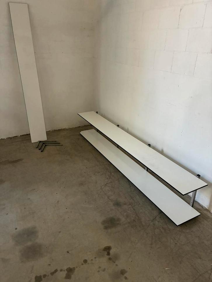 Te koop 2 stuks wandplank muurschap rvs trespa, Huis en Inrichting, Keuken | Keukenbenodigdheden, Zo goed als nieuw, Ophalen