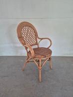 Vintage boho rotan bamboe stoel, Huis en Inrichting, Stoelen, Gebruikt, Bruin, Onbekend, Ophalen of Verzenden
