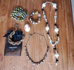 Sieraden pakket 6 stuks 3 armbanden 2 kettingen 1 broche, Ophalen of Verzenden, Zo goed als nieuw, Overige materialen