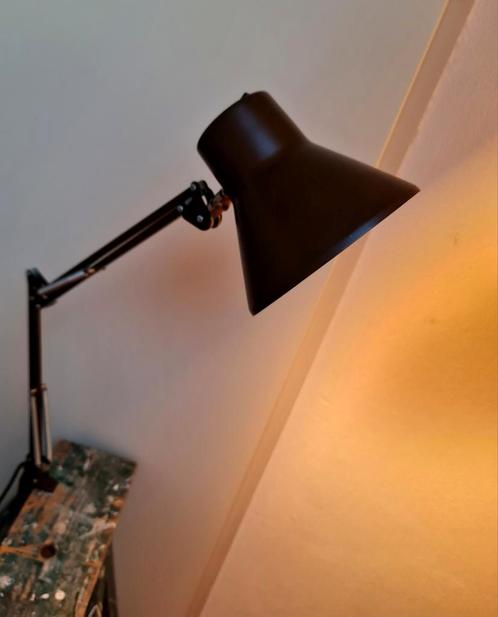 SIS bureaulamp klemlamp architecten lamp vintage mooi bruin , Huis en Inrichting, Lampen | Wandlampen, Gebruikt, Metaal, Ophalen