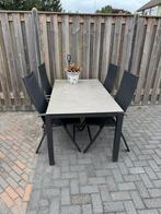 Tuinset met 4 stoelen., Tuin en Terras, Tuinsets en Loungesets, Ophalen, Zo goed als nieuw, Aluminium