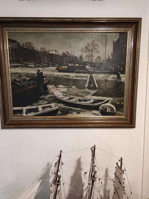 winters Amsterdam, G.H. Breitner, 1857-1928, Antiek en Kunst, Kunst | Schilderijen | Klassiek, Ophalen