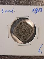 5 cent wilhelmina tijd, 1913., Postzegels en Munten, Munten | Nederland, Ophalen of Verzenden, Koningin Wilhelmina, 1 cent