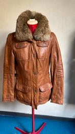 Cognac leren jasje, Kleding | Dames, Jassen | Winter, Bruin, Ophalen of Verzenden, Zo goed als nieuw, Mauritius