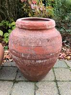 Antieke terracotta pot - 41 cm hoog - urnvormig, Tuin en Terras, Gebruikt, Rond, Tuin, Terracotta