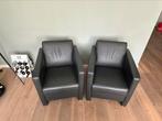 2 x zwarte lederen stoel / fauteuil, Ophalen, Zo goed als nieuw, Zwart, Eén