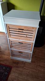 Wit houten wandkast met 3 schuifladen hout, Ophalen, Gebruikt