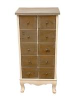 Ladekast - Brocante look - Bruin/ wit - NIEUW, Ophalen, 5 laden of meer, Nieuw, 50 tot 100 cm