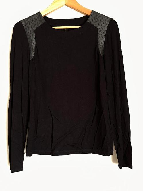 Karen Millen zwart lange mouwen ingezet faux leer maat 12, Kleding | Dames, Tops, Gedragen, Maat 38/40 (M), Zwart, Lange mouw