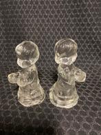 Twee glazen kandelaartjes engeltjes, Ophalen of Verzenden