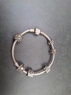 Pandora armband met Pandora bedels zilver/goud, Ophalen, Zo goed als nieuw, Zilver, Goud