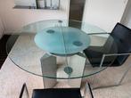 Glazen eettafel van Ronald Schmitt -uitschuifbaar-, Huis en Inrichting, Tafels | Eettafels, Ophalen, Modern design, 100 tot 150 cm