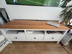 IKEA Hemnes TV-meubel wit gebeitst/lichtbruin, Huis en Inrichting, Kasten | Televisiemeubels, Ophalen, 100 tot 150 cm, Eikenhout
