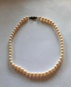 Mikimoto Japanse halsketting kweekparels, zilver slotje, Ophalen, Zo goed als nieuw, Zilver, Zilver