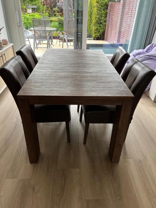 Eettafel en 4 stoelen, Huis en Inrichting, Tafels | Eettafels, Gebruikt, 50 tot 100 cm, 150 tot 200 cm, Vijf personen of meer