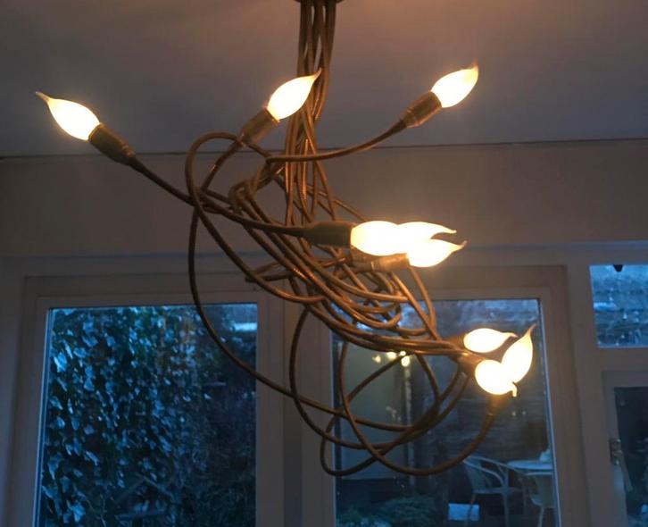 Design. Repro.Catellani & Smith. 10 armen., Huis en Inrichting, Lampen | Plafondlampen, Zo goed als nieuw, Ophalen of Verzenden