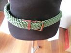 Groene gevlochten herenriem., Overige kleuren, Zo goed als nieuw, Riem of Ceintuur, 105 tot 115 cm