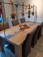 GRATIS ophalen 6x Eetkamerstoel, Huis en Inrichting, Ophalen, Gebruikt, Bruin, Leer