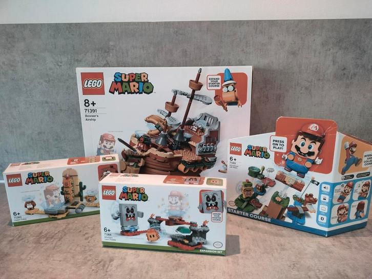 Mario Lego 71360, 71391, 71363, 71364 met dozen en boekjes, Kinderen en Baby's, Speelgoed | Duplo en Lego, Zo goed als nieuw, Ophalen of Verzenden