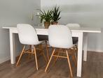 Ikea witte houten eetkamertafel uitschuifbaar, Huis en Inrichting, 50 tot 100 cm, Gebruikt, Rechthoekig, Ophalen of Verzenden