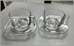 Joe Colombo / 2x kop en schotel / glas / 60's, Ophalen of Verzenden
