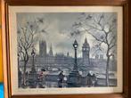 2 engelse schilderijen hout lijst/glas. Parliament/Big Ben, Ophalen