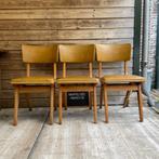 Set van 3 vintage stoelen – mosterd skai jaren 60, Antiek en Kunst, Ophalen