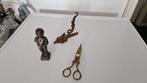 antieke koperen decoratie schaar-haak-manneke pis, Antiek en Kunst, Antiek | Koper en Brons, Ophalen of Verzenden, Koper