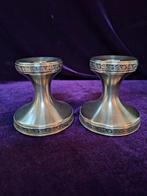 Pewter Kandelaars (Set van 2) Scandinavie Norway tin, Antiek en Kunst, Ophalen of Verzenden, Zilver