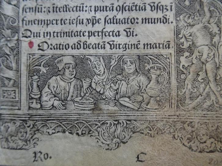 Gedrukt getijdenboekblad perkament Mariagetijden Parijs 1500, Antiek en Kunst, Antiek | Boeken en Bijbels, Verzenden