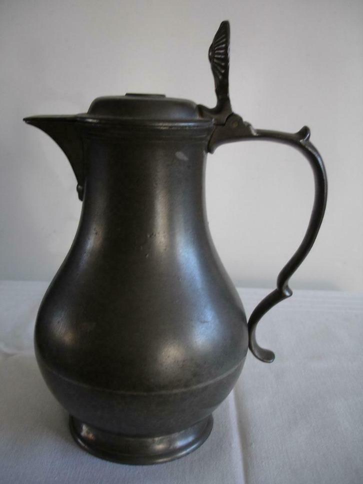 ﻿€65,= KOOPJE ANTIEKE 1898 KLEPKAN TIN KAN - ooq, Antiek en Kunst, Antiek | Tin, Verzenden