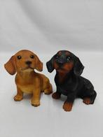 Teckel pups beeldjes. Bruin en zwart gekleurd., Ophalen of Verzenden, Nieuw, Dier