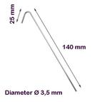Tent Haring Tenthaak Grondpen Grondanker Staal 3,5mm - 140mm, Ophalen of Verzenden, Zo goed als nieuw