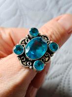 Mooie 925 ring met blauw topaas maat 19, Sieraden, Tassen en Uiterlijk, Ringen, 19 tot 20, Nieuw, Met edelsteen, Dame