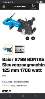 Baier 8799 BDN125 Sleuvenzaagmachine - Nieuwstaat, Doe-het-zelf en Verbouw, Cirkelzaag, 70 mm of meer, Ophalen of Verzenden, Zo goed als nieuw