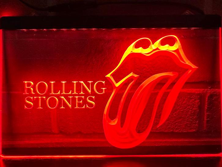 Led lichtbord ROLLING STONES 3d neon look, Verzamelen, Merken en Reclamevoorwerpen, Nieuw, Lichtbak of (neon) lamp, Ophalen of Verzenden