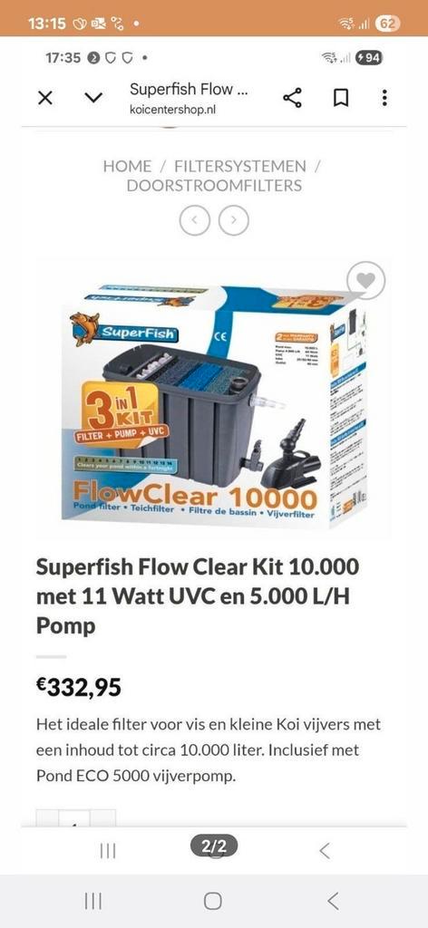 SuperFish PondEco 5000 en filterbak met uv-lamp, Tuin en Terras, Vijver-toebehoren, Gebruikt, Vijverpomp, Ophalen