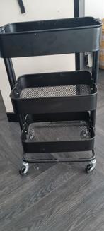 Ikea zwarte trolley kruidenrek, Ophalen, Zo goed als nieuw