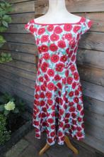 Jurk blauw/ rood Hell Bunny mt S Vaste prijs OPRUIMING, Blauw, Ophalen of Verzenden, Zo goed als nieuw, Maat 36 (S)