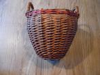 Brocante oud rieten sokken mandje rond 23 cm en 27 cm hoog, Ophalen of Verzenden