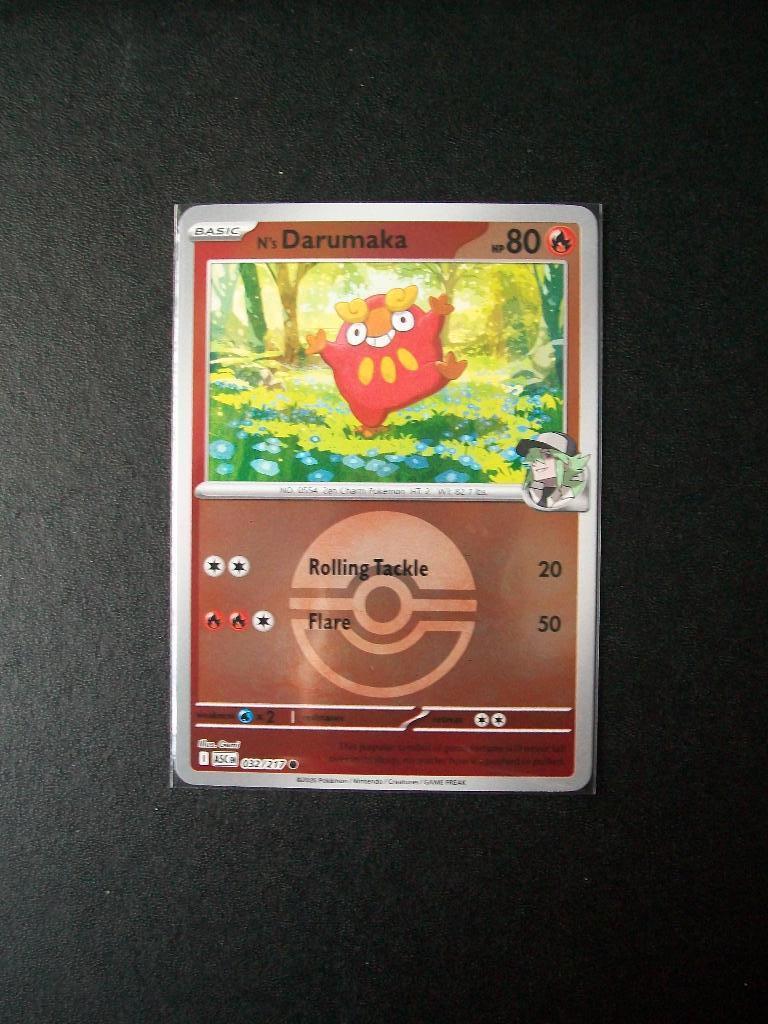 8183. Nieuwe Pokemon Kaart holofoil N's DARUMAKA  (032/217), Verzenden, Nieuw, Losse kaart, Foil