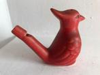 Fluitje vogel rood aardewerk oud, Antiek en Kunst, Ophalen of Verzenden