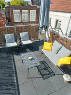 Loungeset 4 personen met kussens en tafeltje, Ophalen, Gebruikt, Bank, Loungeset