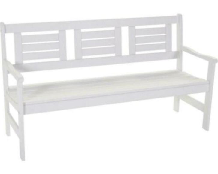 Boulougne houten 3-zits bank in wit, Tuin en Terras, Tuinbanken, Hout, Ophalen