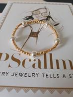 pscallme 3mm gold armband met 5 x 7 mm silver dots 16 cm, Sieraden, Tassen en Uiterlijk, Armbanden, Verzenden, Nieuw, Goud, Goud
